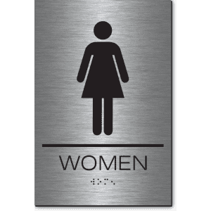 1 Unit Women Restroom Sign-Gray/White 1 Unit Women Restroom Sign-Gray/White